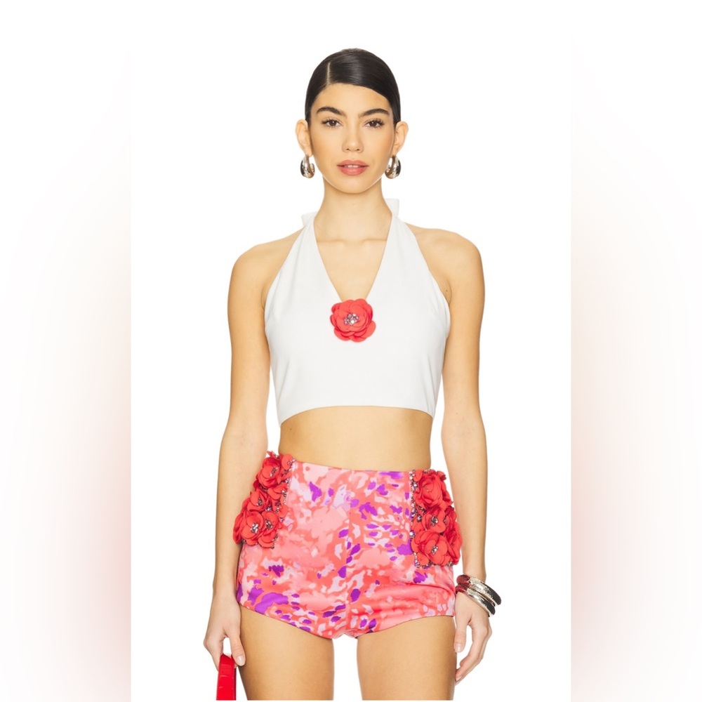 LA FUORI Savannah Tank in White & Coral Floral